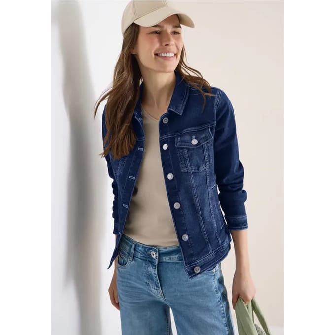 Denim jack met borstzakken en knopen