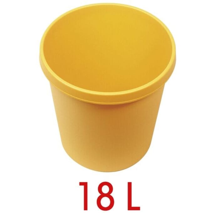helit prullenbak ´the german´, 18 liter, PE, rond, geel