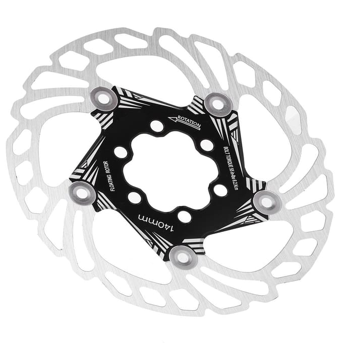 Mountainbike Fietsrem Schijf Zwevend Koelende Rotors 5 Bouten 140mm Fietsaccessoire Zwart white