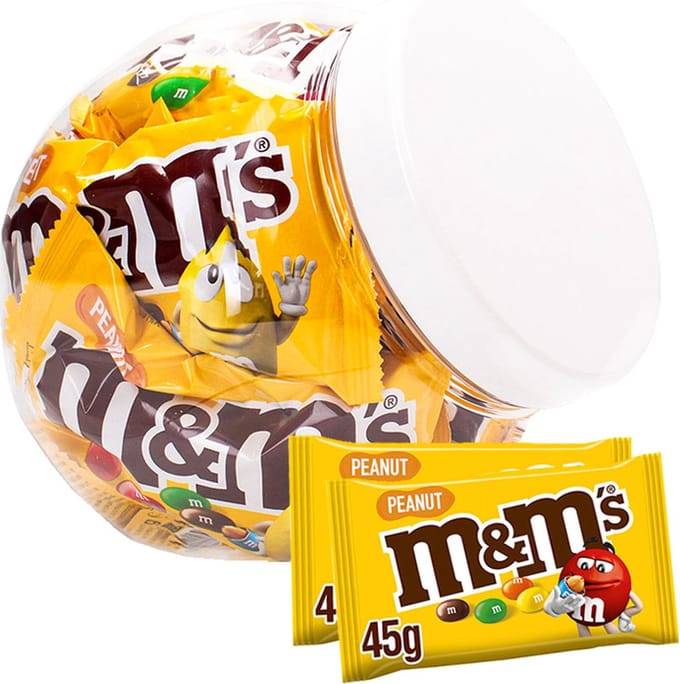 M&M's Peanut - 10 zakjes - M&M's chocolade - chocolade met pinda - chocoladecadeau - 450g