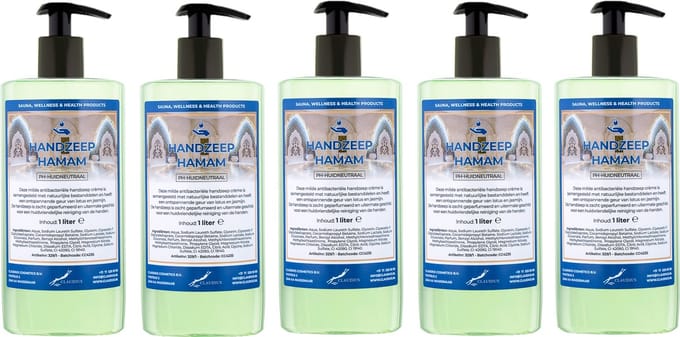 Handzeep Hamam 500 ml - met gratis pompje - set van 5 stuks
