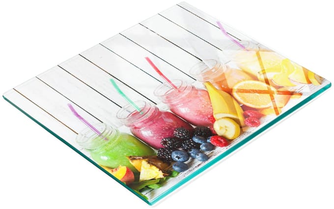 Decoratieve glazen snijplank voor fruitcocktails, 60x52 cm