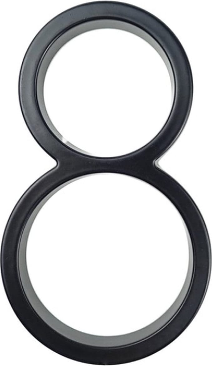 Huisnummer 8 - Zwevend Huisnummer - Zwart - nr. 8 - modern - 125mm