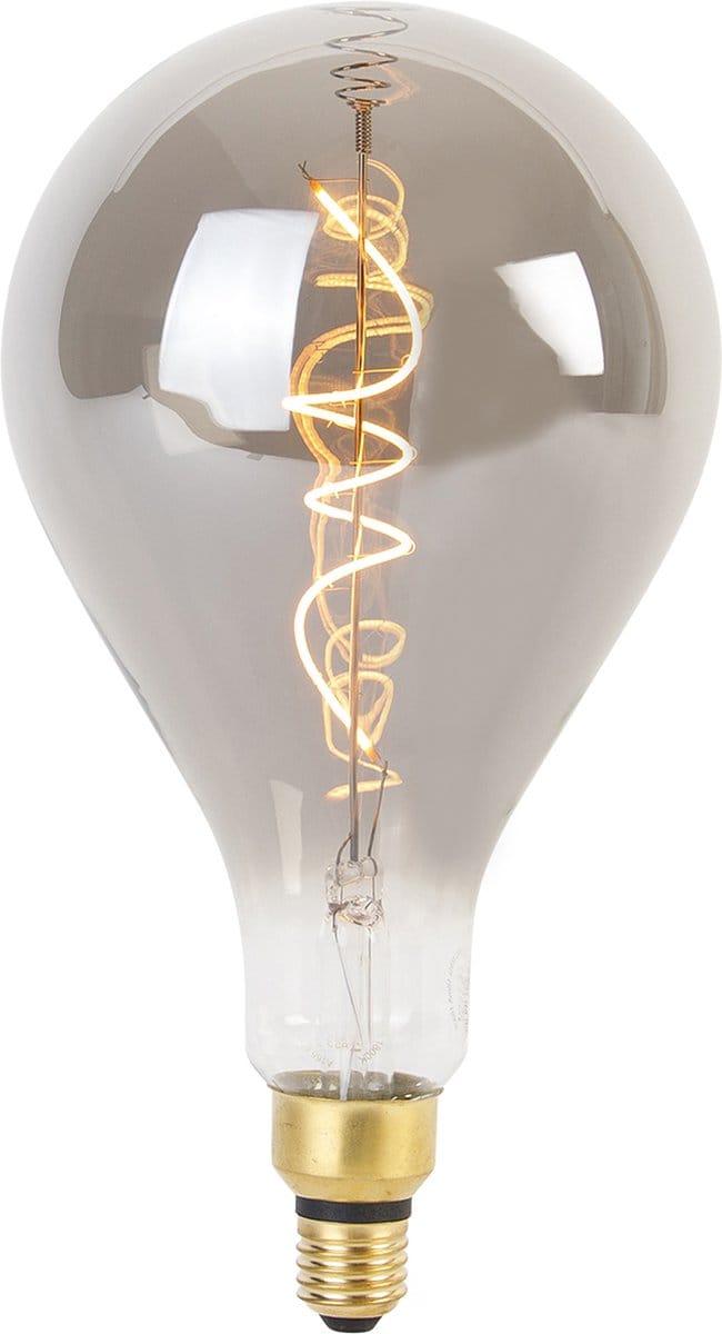LUEDD E27 dimbare LED spiraal filament lamp A165 smoke 4W 120 lm 1800K