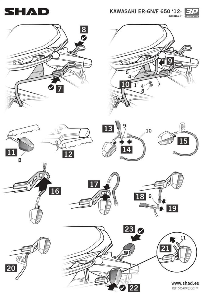 Support de valise latérale Shad pour Moto Kawasaki 650 Ninja Neuf