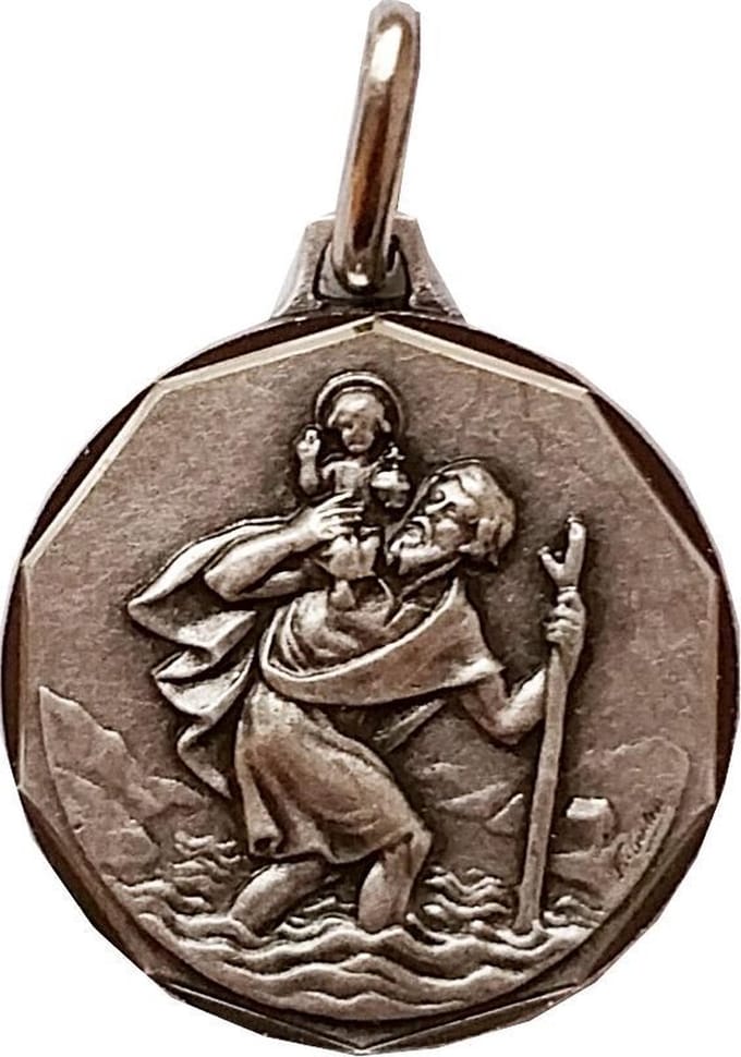 Heilige Christoffel hangertje met randje
