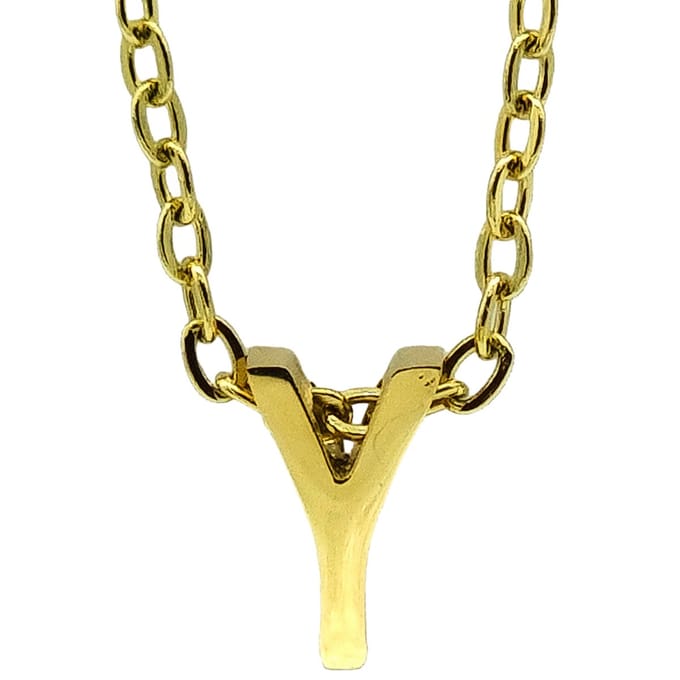 Initial ketting letter Y - Minimalistisch - Goudkleurig Staal