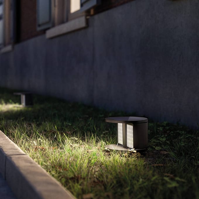 KLEWE LED solar tuinlamp SWING, antraciet, Ø 20 cm IP65