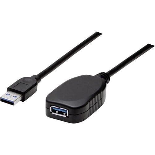 Manhattan 150712 USB-kabel USB 3.2 Gen1 USB-A stekker, USB-A bus 5.00 m Zwart