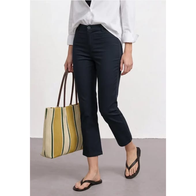 3/4 broek met flared pijpen in casual pasvorm