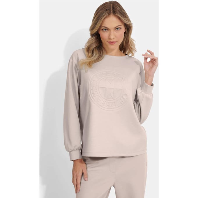 Sweatshirt van stevig doubleface-materiaal - beige - Gr. 44 van Goldner Fashion