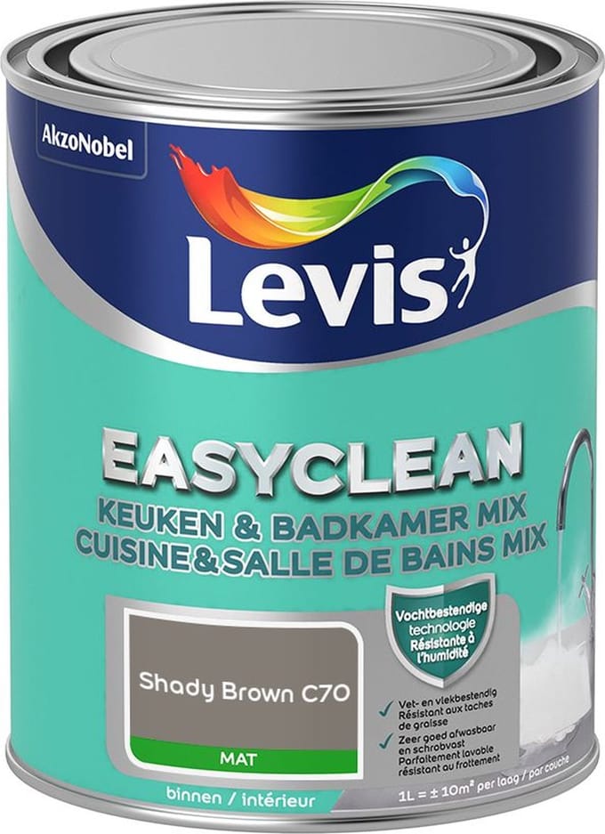 Levis - Easyclean Keuken & Badkamer Mix - Shady Brown C70 - Mengverf - 1 L