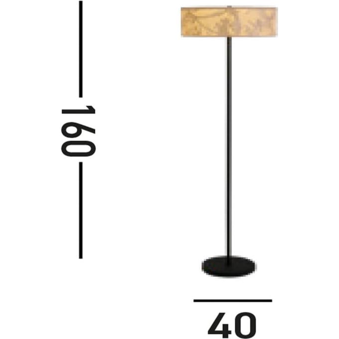 Searchlight Vloerlamp Isla, Ø 40 cm, bruin, beige, bamboe, staal