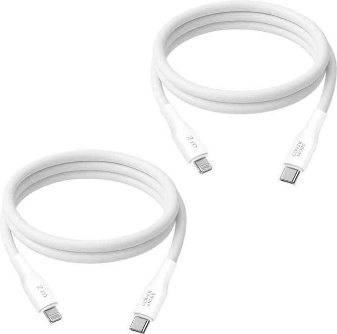 Oplaadkabel geschikt voor iPhone 14 13 12 11 x - Lightning naar usb C kabel - Oplader - 2 stuks - 2 meter - Lang - Wit