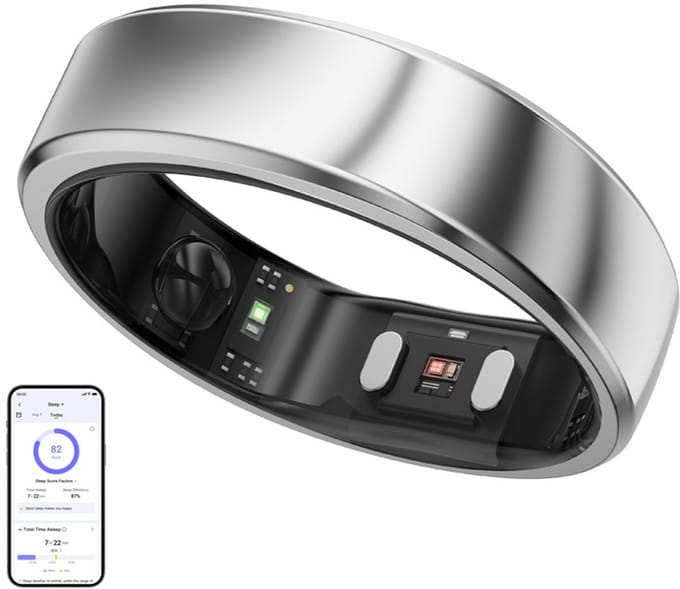 Ringconn Smart Ring Gen 2 Air - Maat-#8 - Kleur: Zilver
