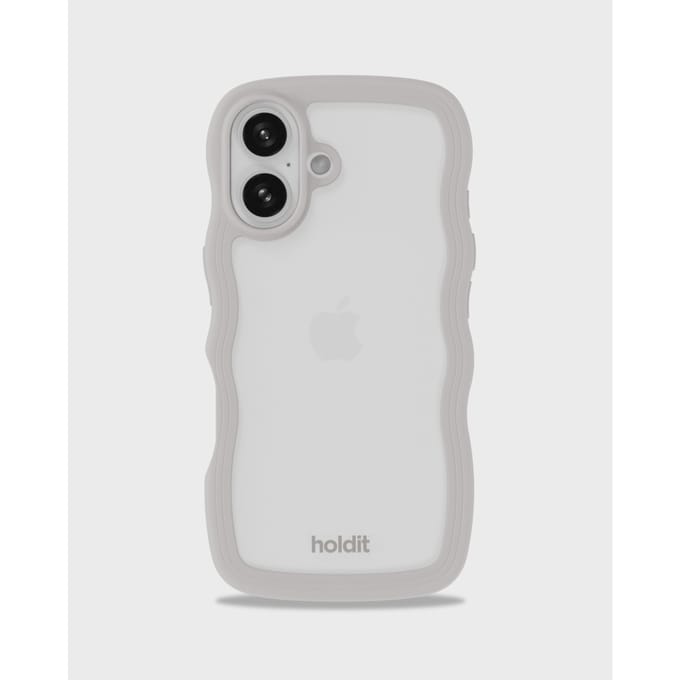 Phone Case Wavy Wool Gray/Transparent iPhone 16