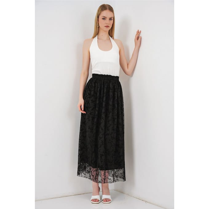 Bloemen Hoge Taille Maxi A-Lijn Rok