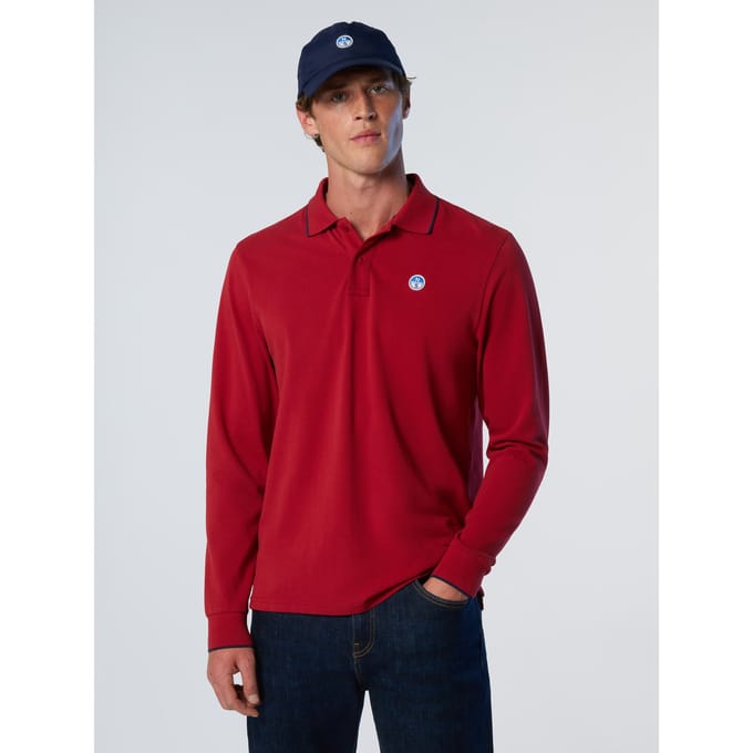 North Sails Polo Shirt Lange mouwen met kraagprint