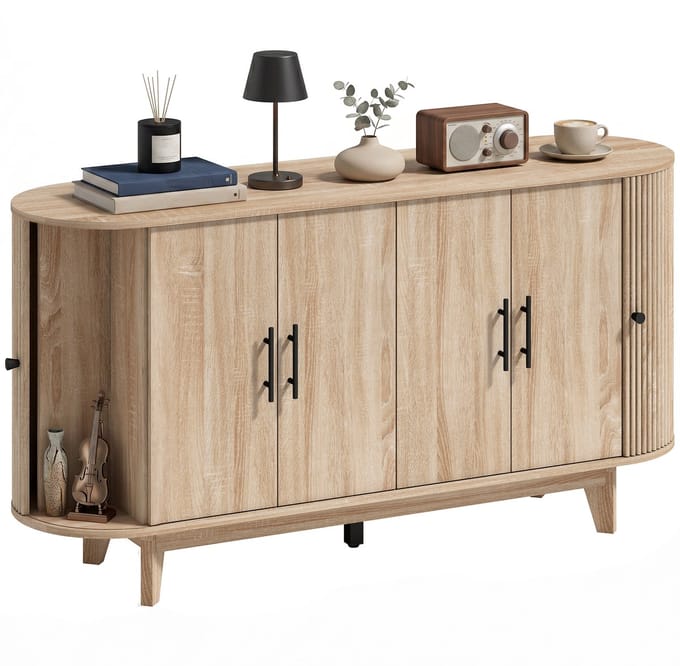 HOMCOM Dressoir - MDF - 147 x 40 x 76 cm - Eikenhout
