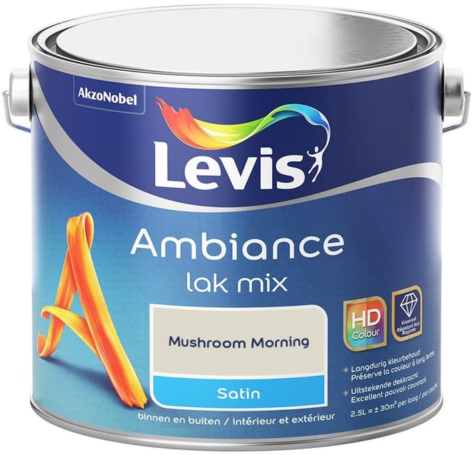 Levis - Ambiance Lak Satin Mix - Mushroom Morning - Mengverf - 2,5 L