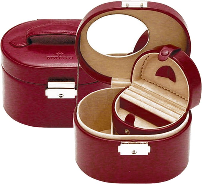 Windrose Merino Sieraden & Juwelendoos - Imitatieleer - Rood