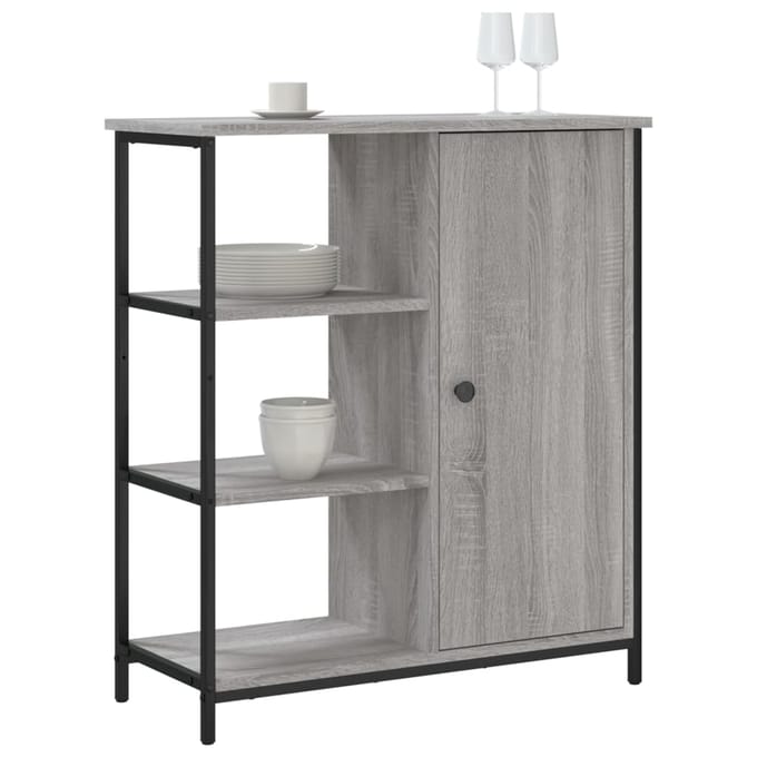 vidaXL - Dressoir - 70x30x80 - cm - bewerkt - hout - grijs - sonoma