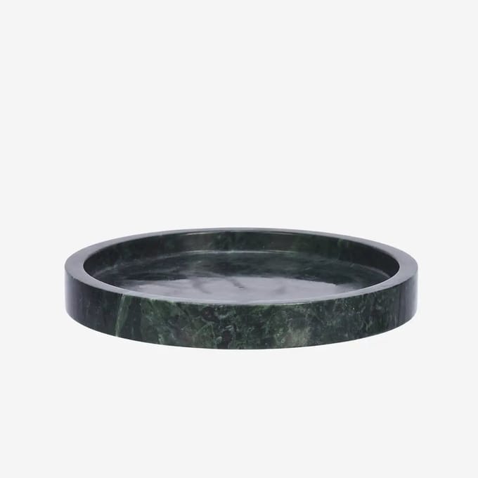 Madam Stoltz - Ronde Marmeren Schaal - Groen - 20 cm