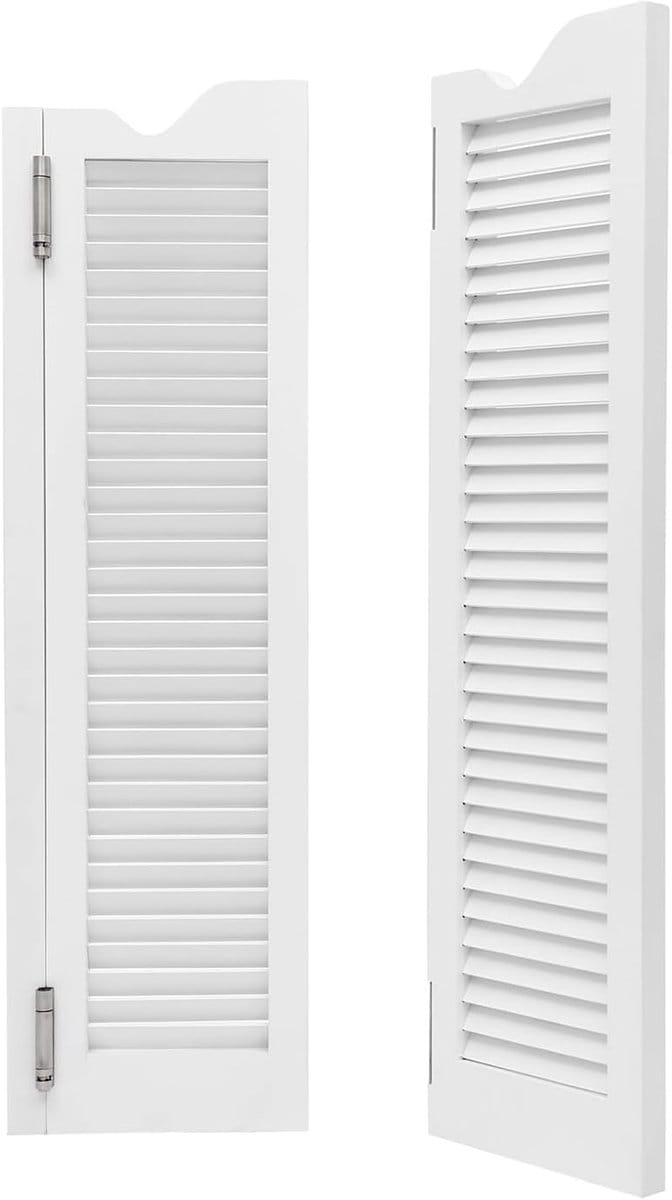 Klapdeuren Set - Dubbele Deuren - Ruimte Verdelen - Massief Grenenhout - 107 x 61 cm - Wit