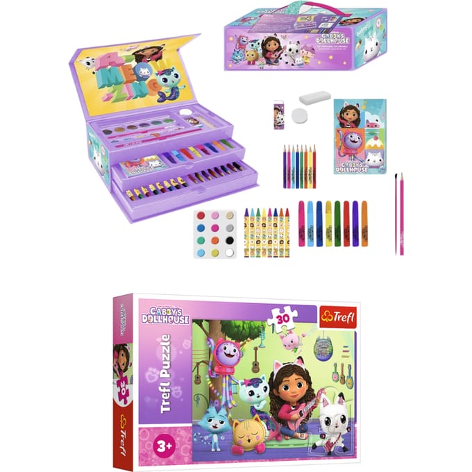 Gabby's Dollhouse creatieve set; kleurdoos met puzzel