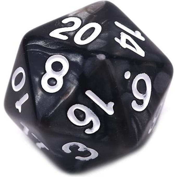 Dés D20 nacrés durables en acrylique à 20 faces pour jeu de société, 1 pièce