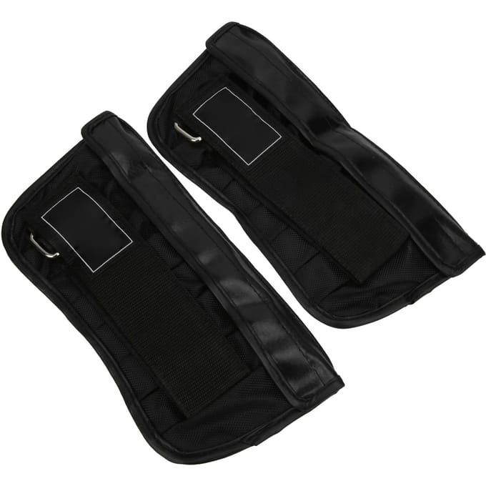 Lot de 2 sacs de sable de boxe vides en cuir artificiel, bandages de poignet réglables, force de 1 à 4 kg black
