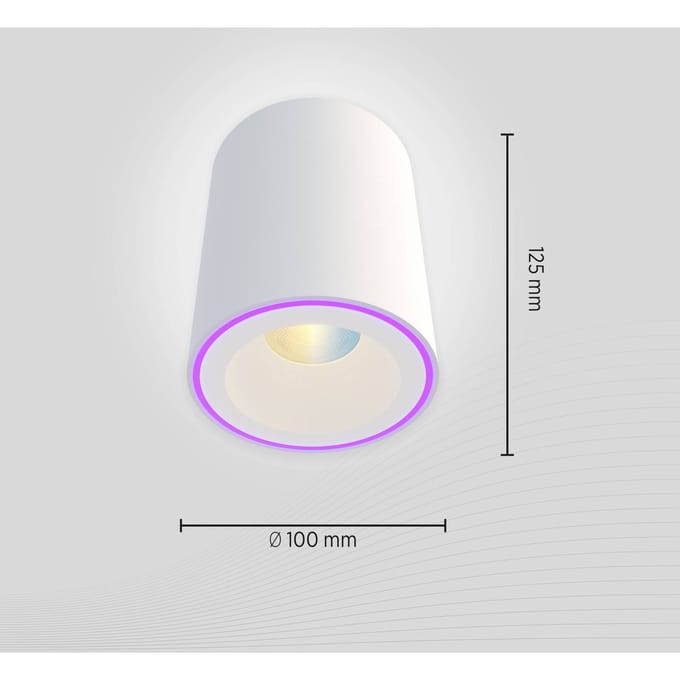 Calex Halo Slimme Opbouwspot - Smart Downlight - RGB en Warm Wit Licht - Wit