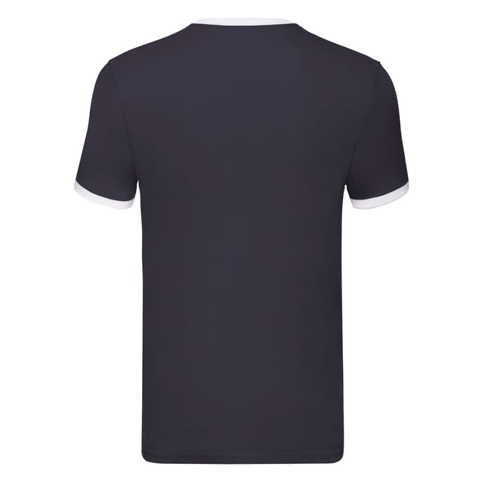 Fruit of the Loom Heren Ringer T-Shirt (Marine / Wit)