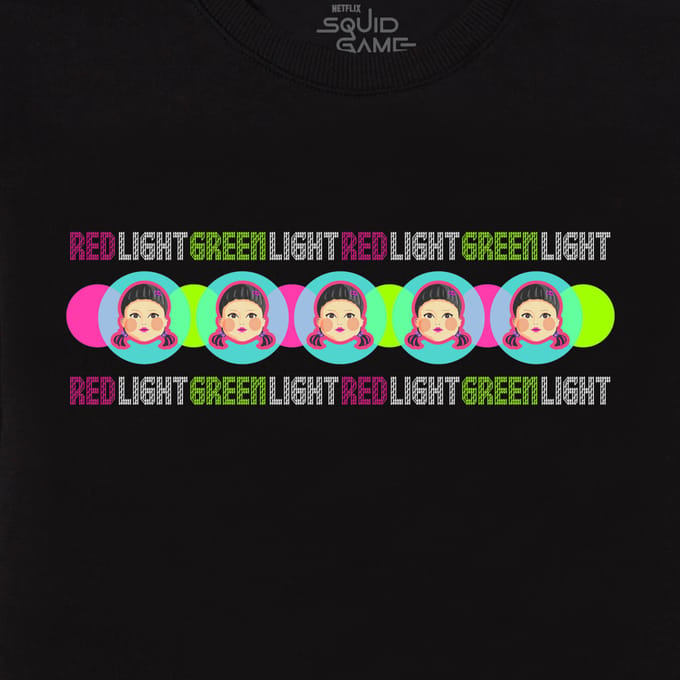 Squid Game Red Light Green Light Sweatshirt - Black - XL