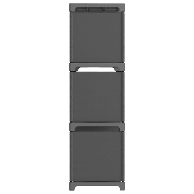 vidaXL - Kast - met - 9 - vakken - 103x30x107,5 - cm - stof - grijs