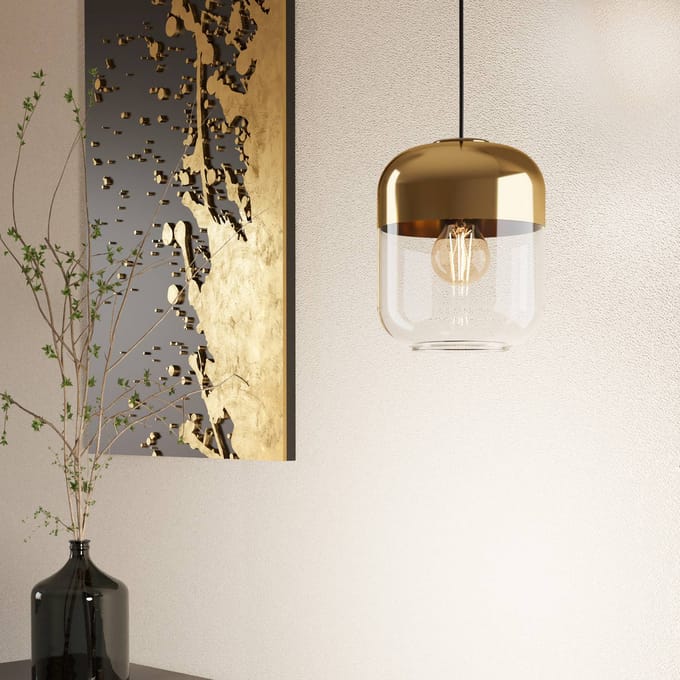 EGLO Maryvilla Hanglamp - E27 - Ø 17 cm - Goud/Zwart