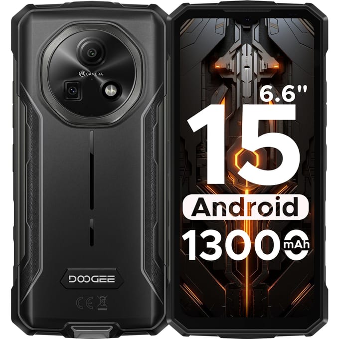 DOOGEE Fire 5 robuuste telefoon 6,6 inch mAh batterij NFC smartphone 12GB (3+9) RAM 64GB ROM Android 15 Google Pay mobiel ondersteuning 3 Go 64 Go