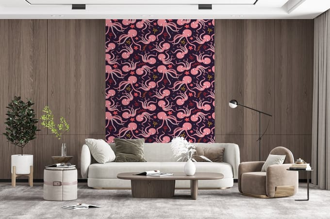 Behang - Fotobehang Octopus - Baby - Design - Breedte 170 cm x hoogte 260 cm