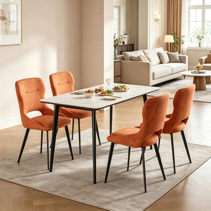 Eetkamerstoel - Onbekend - Gestoffeerde vanity stoel 4 stuks - dressing, eetkamer, woonkamer - Onbekend - Onbekend