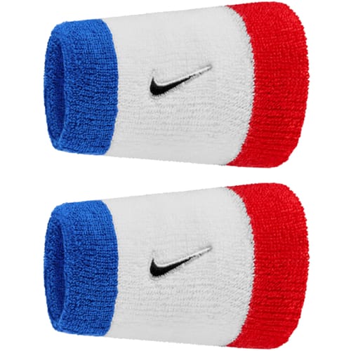 Nike Swoosh Classic Dubbel Breed Polsbandjes 2 stuks, Unisex wit Polsbandje One size