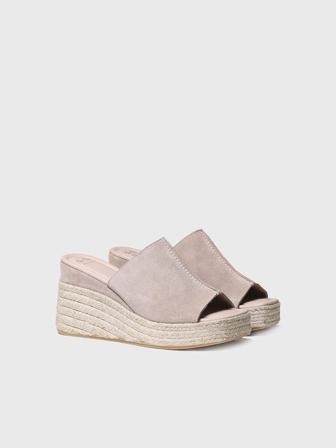 Suède espadrilles in klompstijl voor dames | MIRIAM