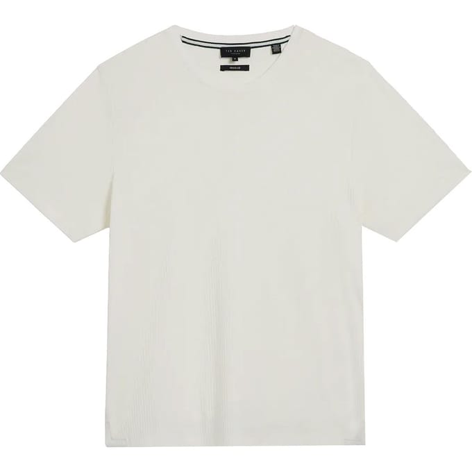 Ted Baker Rakes Textuur Heren Wit T-Shirt