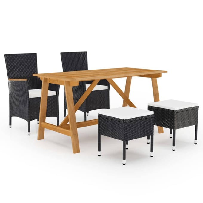 vidaXL - 5-delige - Tuinset - zwart