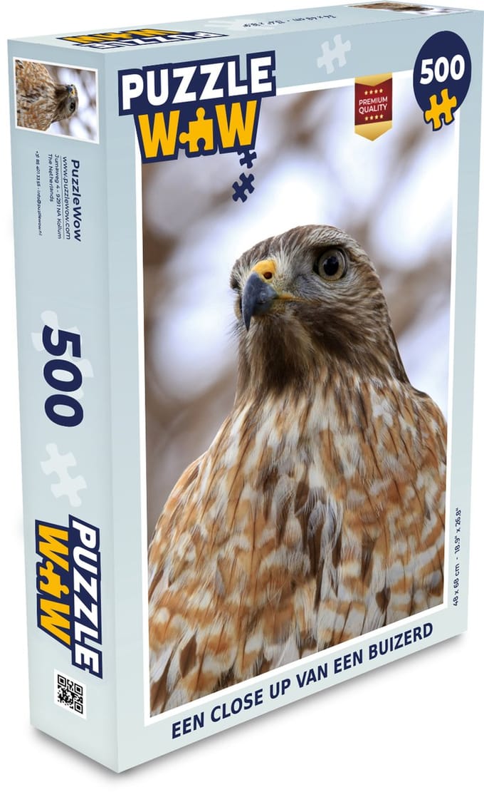 Puzzel Close-up van een buizerd - Legpuzzel - Puzzel 500 stukjes