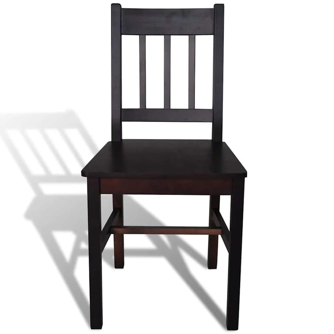 vidaXL - Eetkamerstoelen - 2 - st - grenenhout - donkerbruin