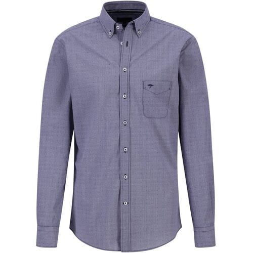 Fynch-Hatton Overhemd Mini Dot Pattern Button Down Navy / male