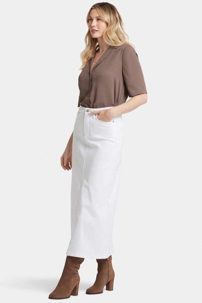 Hoge Taille Lange Rok Met Centrumsplit