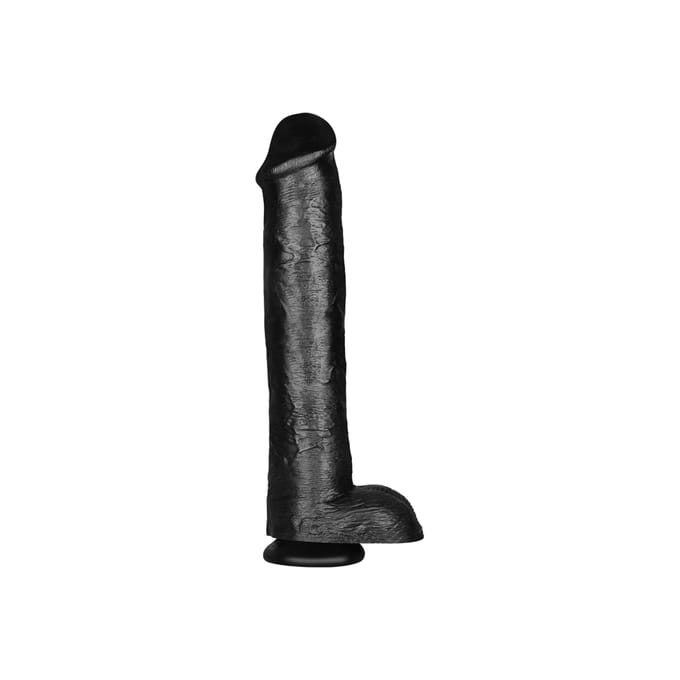 Pipedream King Cock - Zwarte Dildo met Scrotum - 38 cm - Zwart