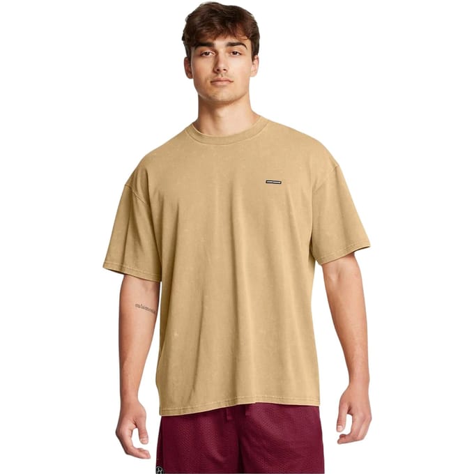 Under Armour Heren Gewassen Logo Oversized T-shirt (Bruin)