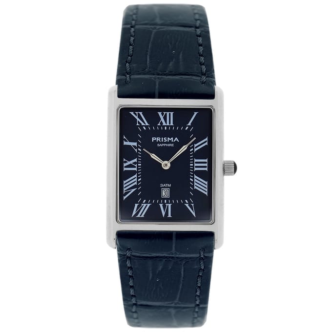 Prisma - heren horloge - P.2373 Baron Silver leder blauw